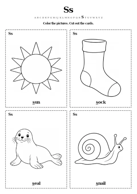 Ss Color and Cut Cards printable preview