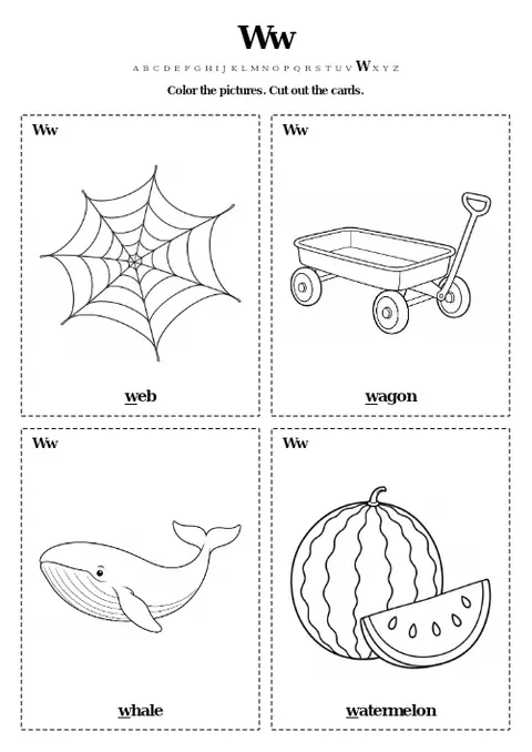 Ww Color and Cut Cards printable preview