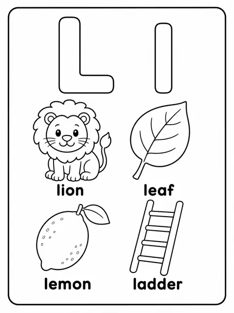 Letter L printable preview