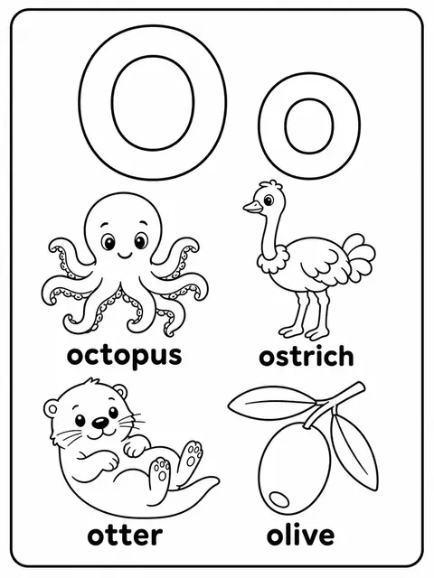 Letter O printable preview