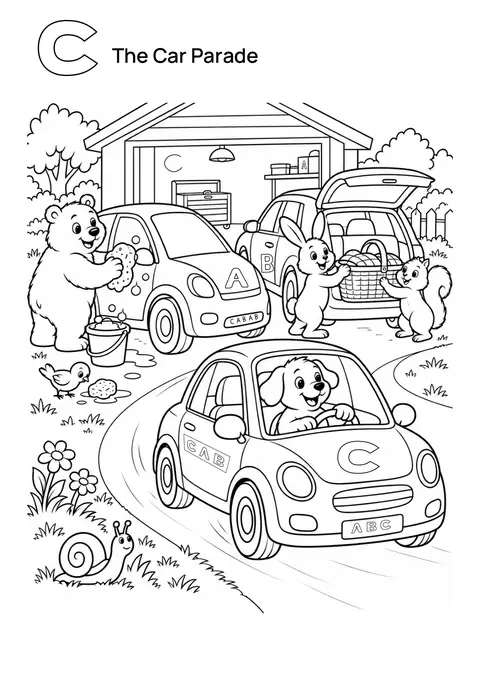 The Car Parade printable preview