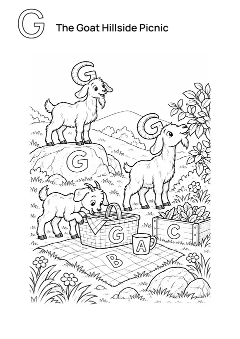 The Goat Hillside Picnic printable preview