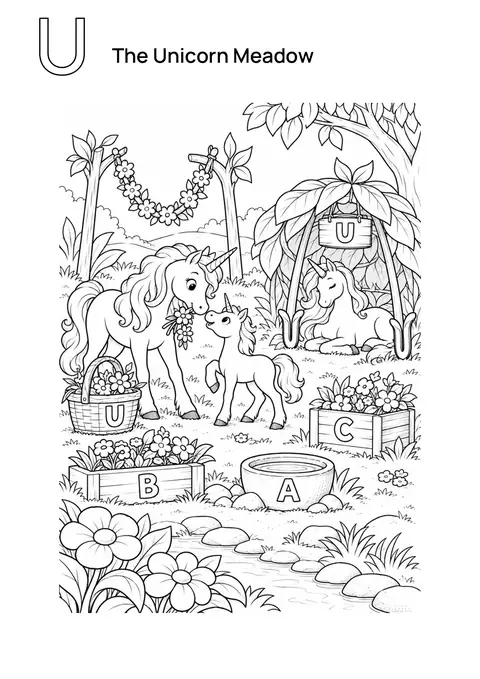 The Unicorn Meadow printable preview