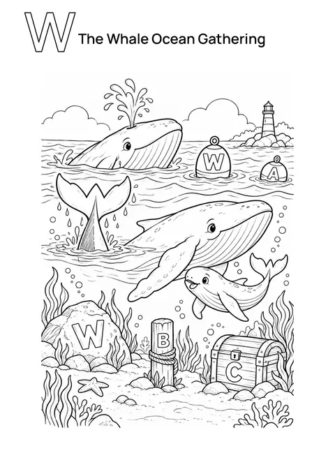 The Whale Ocean Gathering printable preview