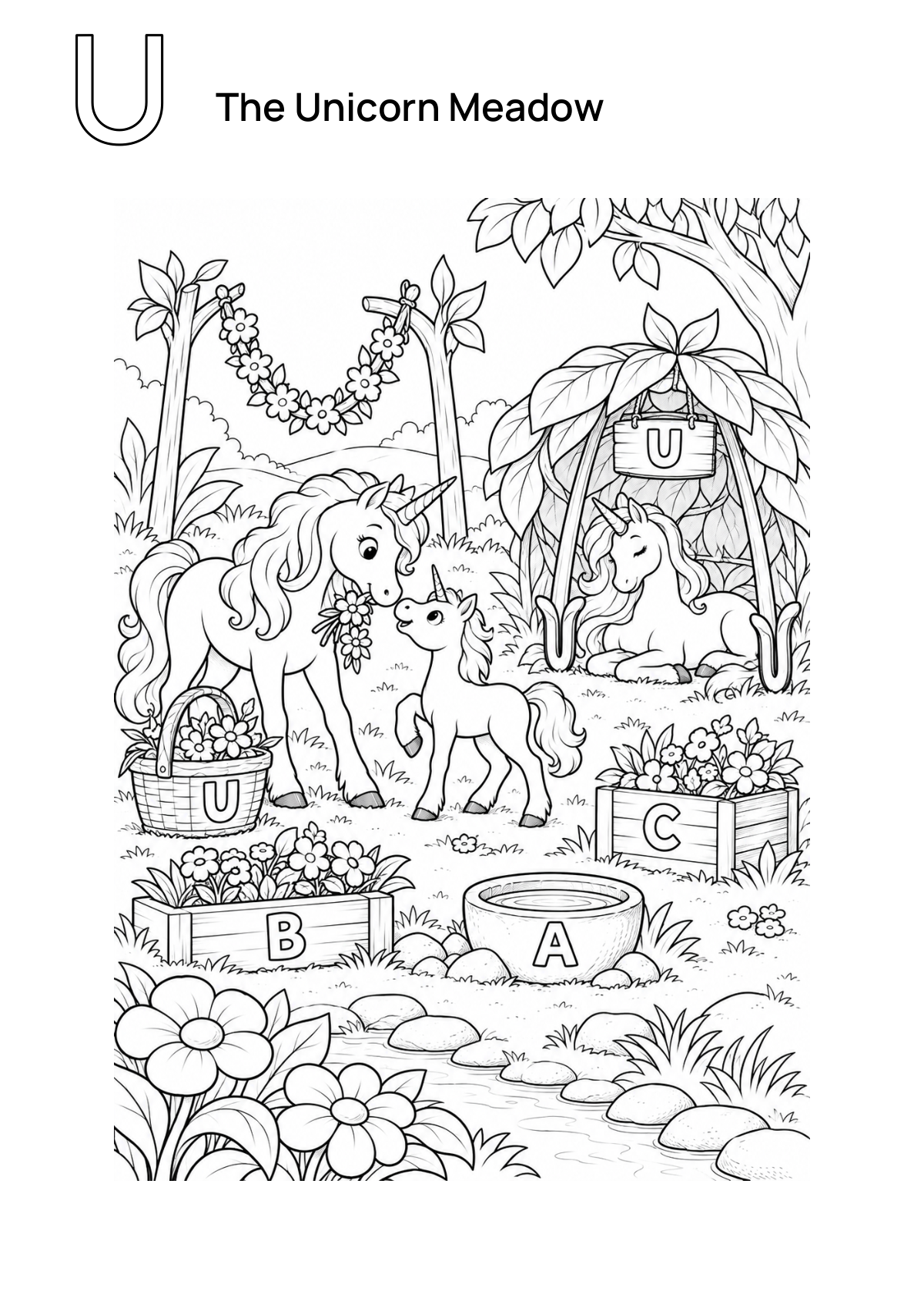 The Unicorn Meadow printable preview